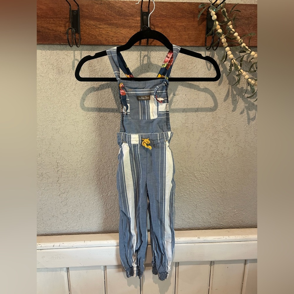 Matilda Jane Blue Striped Overalls